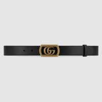 Gucci Unisex Belt with Framed Double G Buckle in Leather-Brown (1)
