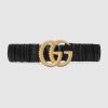 Gucci Unisex Belt with Torchon Double G Buckle in Black Leather