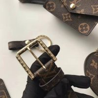 Gucci Unisex Daily Multi Pocket 30mm Belt in Monogram Canvas-Brown (1)