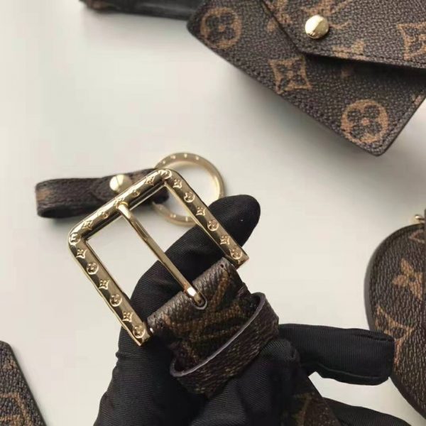 Gucci Unisex Daily Multi Pocket 30mm Belt in Monogram Canvas-Brown (11)