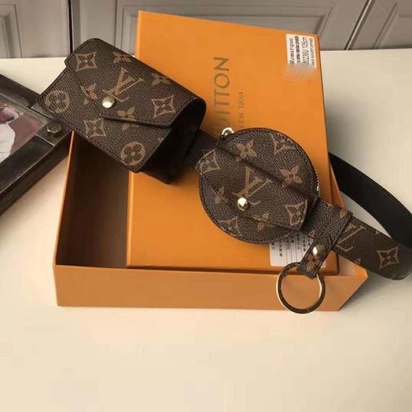 Gucci Unisex Daily Multi Pocket 30mm Belt in Monogram Canvas-Brown (3)