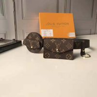 Gucci Unisex Daily Multi Pocket 30mm Belt in Monogram Canvas-Brown (1)