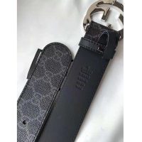 Gucci Unisex GG Supreme Belt with G Buckle in BlackGrey GG Supreme Canvas (1)