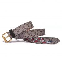 Gucci Unisex GG Supreme Belt with Kingsnake Print in BeigeEbony GG Supreme Canvas (1)