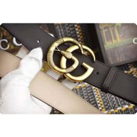 Gucci Unisex Leather Belt with Double G Buckle with Snake in Black Leather (1)