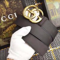 Gucci Unisex Leather Belt with Double G Buckle with Snake in Black Leather (1)
