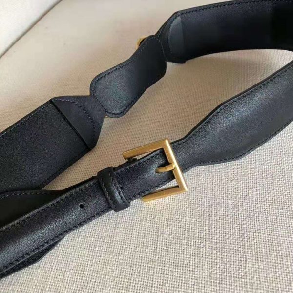 Gucci Unisex Leather Belt with Horsebit in Black Smooth Leather (7)