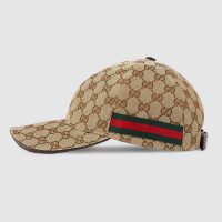 Gucci Unisex Original GG Canvas Baseball Hat in Original GG Fabric-Beige (1)