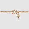 Gucci Women Chain Belt with Crystal Double G Buckle in Gold-Toned Chain