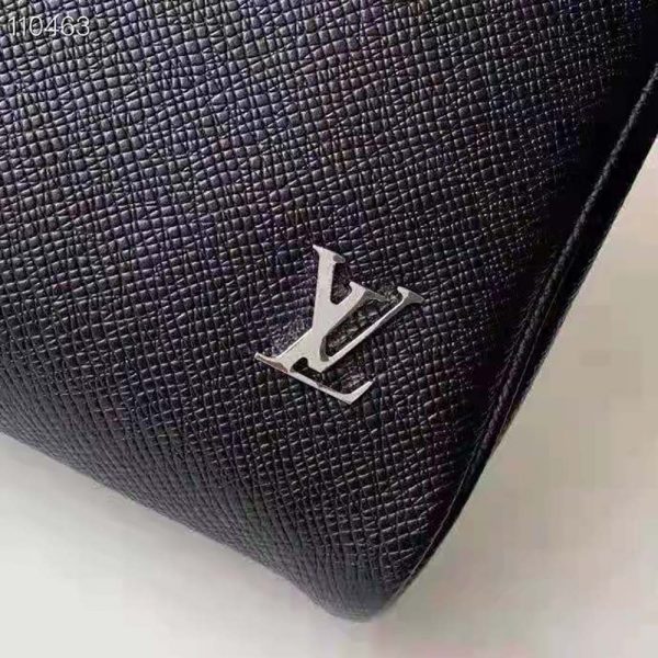 Louis Vuitton LV Men Alex Messenger Bag in Taiga Cowhide Leather-Black (4)