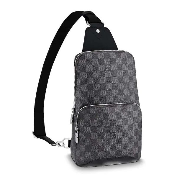 Louis Vuitton LV Men Avenue Sling Bag in Coated Damier Graphique Canvas-Grey (1)