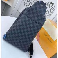 Louis Vuitton LV Men Avenue Sling Bag in Damier Graphite Canvas-Grey (1)