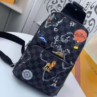 Louis Vuitton LV Men Avenue Sling Bag in Damier Graphite Coated Canvas-Grey (1)