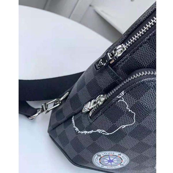 Louis Vuitton LV Men Avenue Sling Bag in Damier Graphite Coated Canvas-Grey (8)