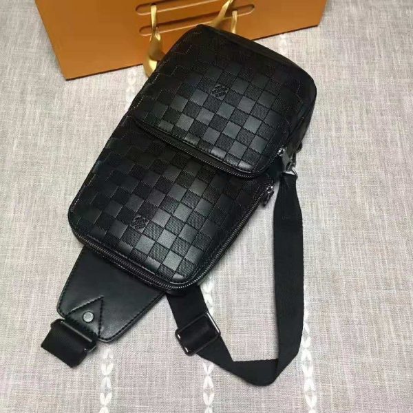 Louis Vuitton LV Men Avenue Sling Bag in Damier Infini Leather-Black (10)