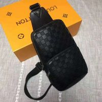 Louis Vuitton LV Men Avenue Sling Bag in Damier Infini Leather-Black (1)