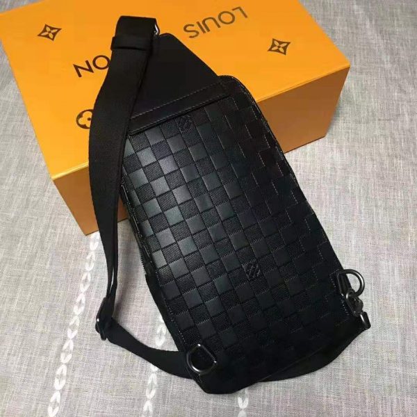 Louis Vuitton LV Men Avenue Sling Bag in Damier Infini Leather-Black (8)