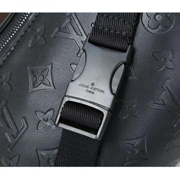 Louis Vuitton LV Men Discovery Bumbag in Monogram Shadow Calf Leather-Black (8)