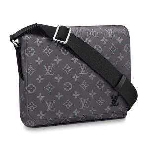 Louis Vuitton LV Men District PM Bag in Monogramme Eclipse Canvas-Grey