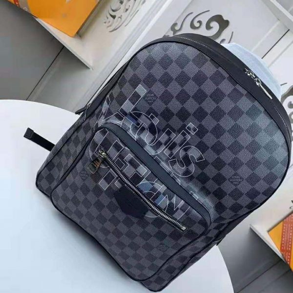 Louis Vuitton LV Men Josh Backpack Bag in Damier Graphite Coated Canvas-Grey (7)