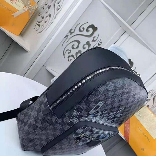 Louis Vuitton LV Men Josh Backpack Bag in Damier Graphite Coated Canvas-Grey (8)
