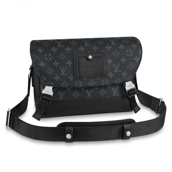 Louis Vuitton LV Men Messenger PM Voyager Bag in Monogram Eclipse Canvas-Black (1)