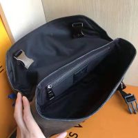 Louis Vuitton LV Men Messenger PM Voyager Bag in Monogram Eclipse Canvas-Black (1)