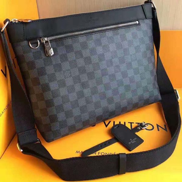 Louis Vuitton LV Men Mick PM Bag in Damier Graphite Canvas-Grey (2)