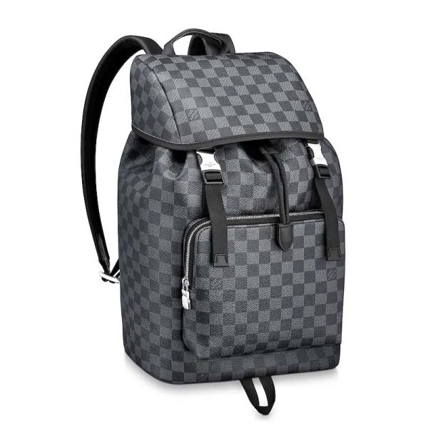 Louis Vuitton LV Men Zack Backpack in Coated Canvas-Grey (10)
