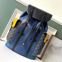 Louis Vuitton LV Unisex Christopher Backpack PM in Cowhide Leather-Navy (1)