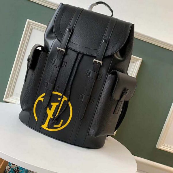 Louis Vuitton LV Unisex Christopher PM Backpack in Timeless Black Epi Leather-Black (3)