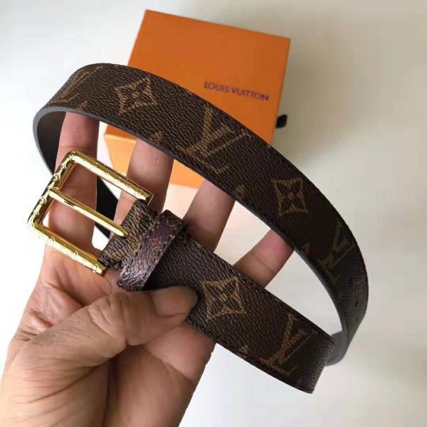 Louis Vuitton LV Unisex Daily LV 30mm Belt in Monogram Canvas-Brown (6)