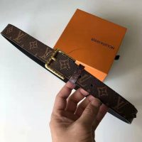 Louis Vuitton LV Unisex Daily LV 30mm Belt in Monogram Canvas-Brown (1)