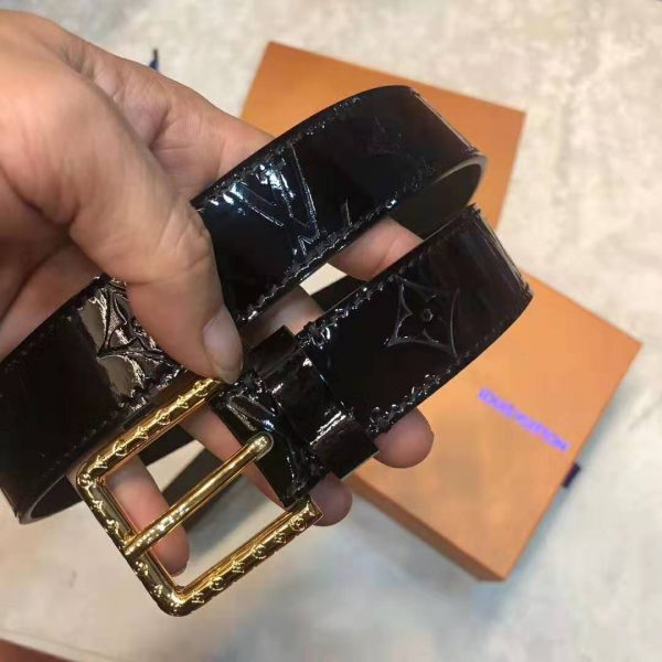 Louis Vuitton LV Unisex Daily LV 30mm Belt in Monogram Vernis Calf Leather-Black (4)