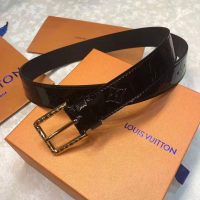 Louis Vuitton LV Unisex Daily LV 30mm Belt in Monogram Vernis Calf Leather-Black (1)