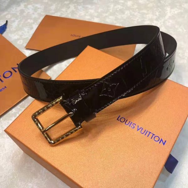 Louis Vuitton LV Unisex Daily LV 30mm Belt in Monogram Vernis Calf Leather-Black (8)