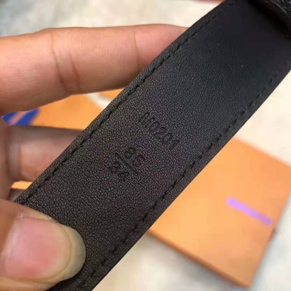 Louis Vuitton LV Unisex Daily LV 30mm Belt in Monogram Vernis Calf Leather-Black (9)