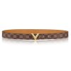 Louis Vuitton LV Unisex Essential V 30mm Belt in Damier Ebene Canvas and Calf Leather