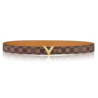 Louis Vuitton LV Unisex Essential V 30mm Belt in Damier Ebene Canvas and Calf Leather (1)