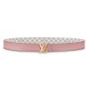 Louis Vuitton LV Unisex LV Initiales 30mm Reversible Belt in Damier Canvas-Pink