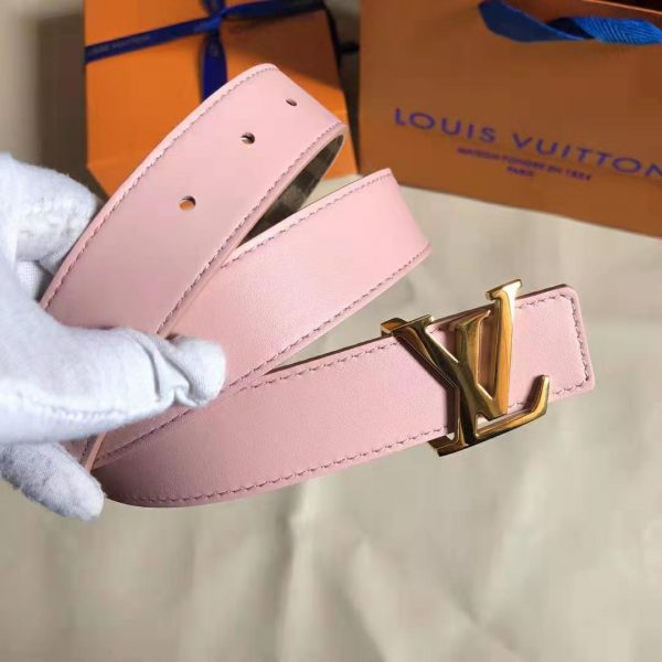 Louis Vuitton LV Unisex LV Initiales 30mm Reversible Belt in Damier Canvas-Pink (2)