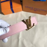 Louis Vuitton LV Unisex LV Initiales 30mm Reversible Belt in Damier Canvas-Pink (1)