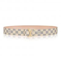 Louis Vuitton LV Unisex LV Initiales 40mm Belt in Damier Canvas-Beige (3)