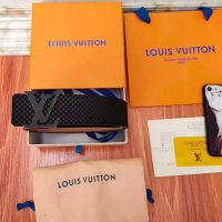 Louis Vuitton LV Unisex LV Initiales 40mm Belt in Suede Calf Leather-Black (1)