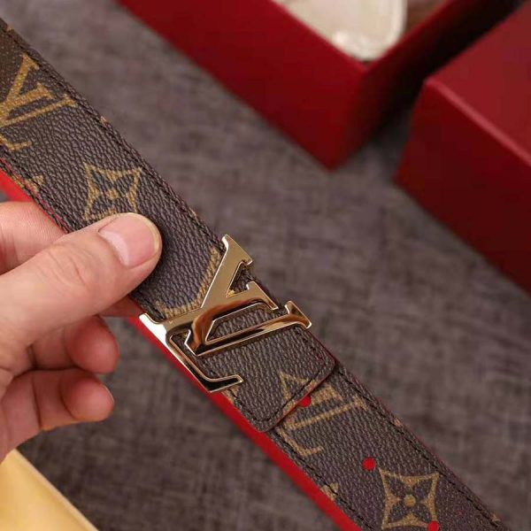 Louis Vuitton LV Unisex LV Initials Buckle 30mm Reversible Belt in Monogram Canvas Leather (9)