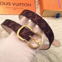 Louis Vuitton LV Unisex LV Mini 25mm Belt in Monogram Canvas-Brown