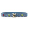 Louis Vuitton LV Unisex LV New Wave 35mm Belt in Denim Fabric and Calf Leather