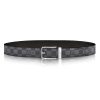 Louis Vuitton LV Unisex LV Pont Neuf 35mm Belt in Damier Canvas-Grey