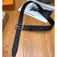 Louis Vuitton LV Unisex LV Pont Neuf 35mm Belt in Damier Canvas-Grey (1)