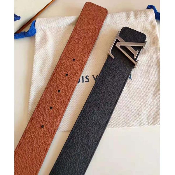 Louis Vuitton LV Unisex LV Pyramide 40mm Leather Belt-Black (2)